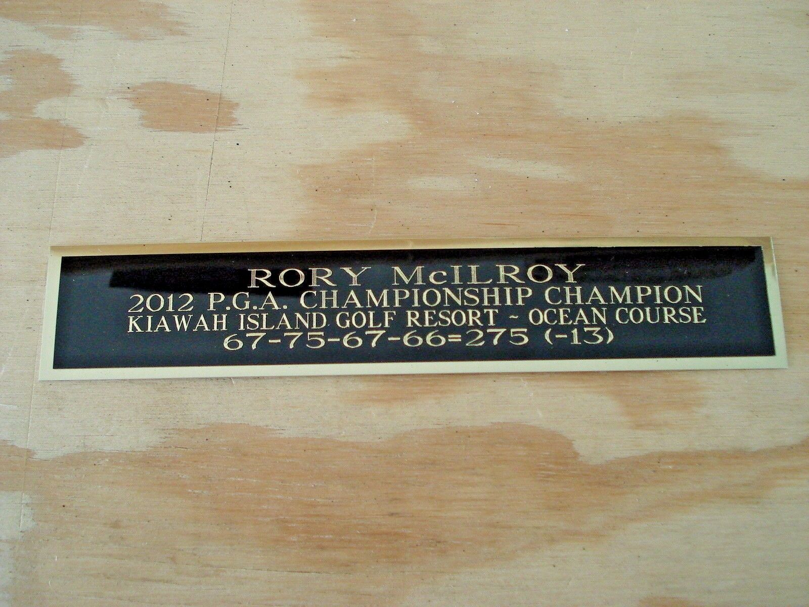 Rory McIlroy Nameplate For A 2012 PGA Champion Golf Flag Case / Scorecard 1.25X6
