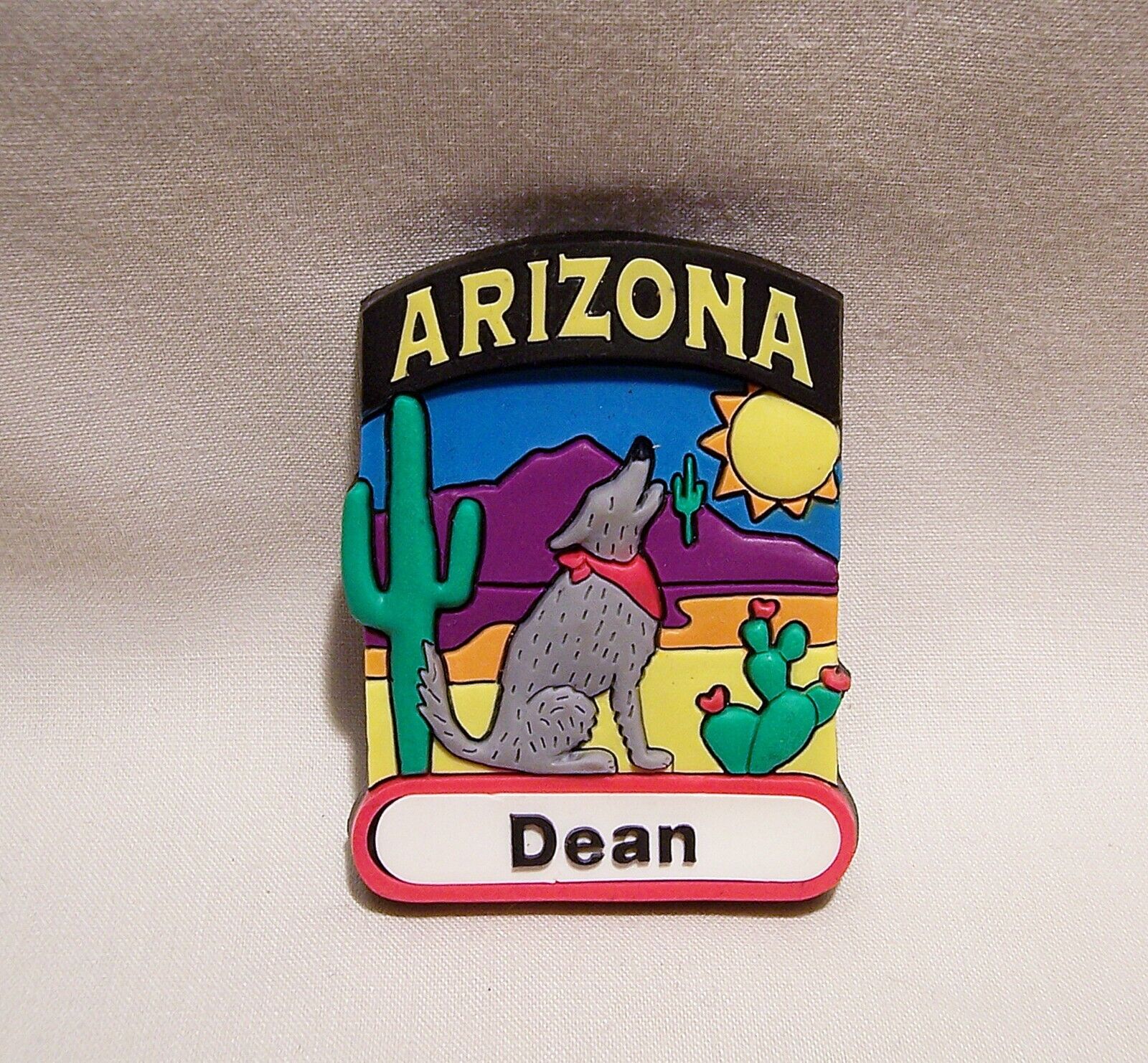 Magnet Souvenir Arizona Name Dean Arizona Coyote Laser Cut Rubber New 3D