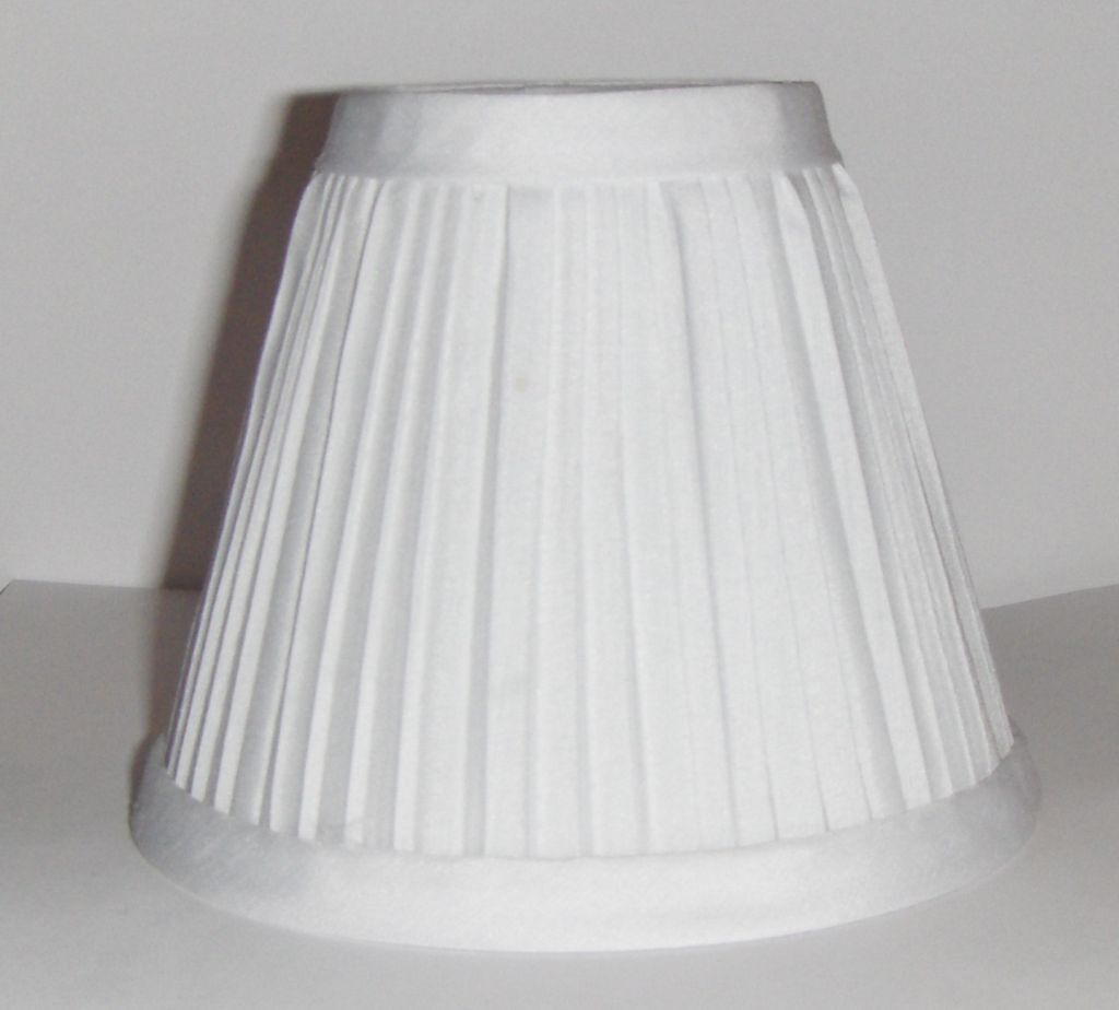 Five (5) New WHITE Pleated Fabric Mini Chandelier Lamp Shade Traditional, whites