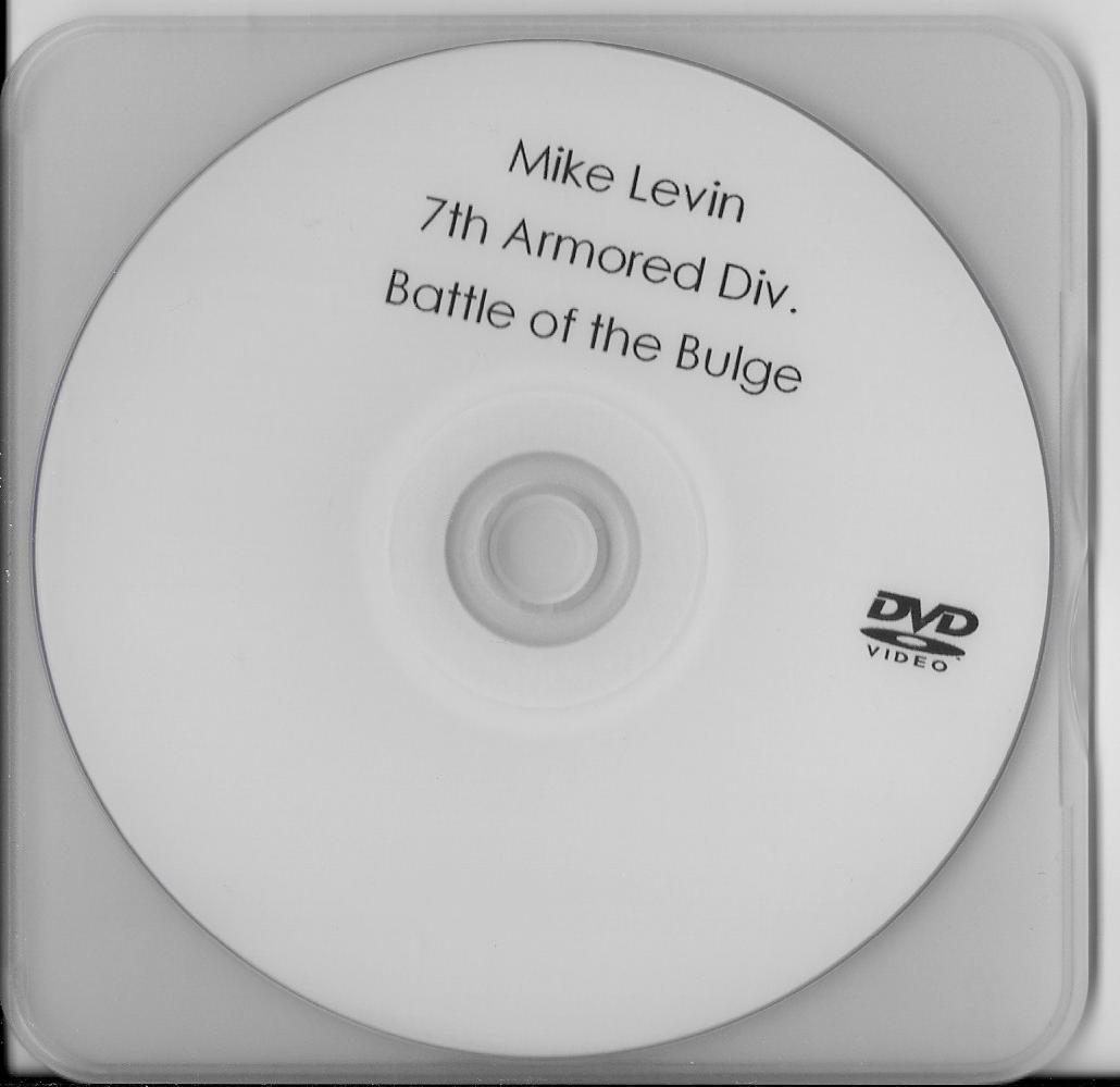 MIKE LEVIN 7TH ARMORED DIVISION BATTLE OF THE BULGE VETERAN RARE INTERVIEW DVD