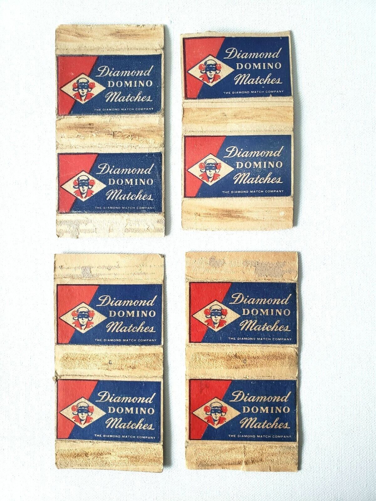 Lot 4 Vintage DIAMOND DOMINO Safety Matches Matchbox