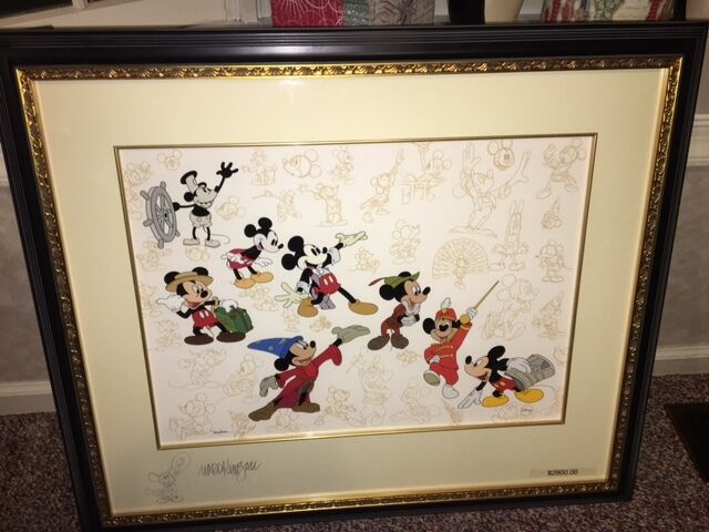 Framed Disney Mickey\'s Milestones Cel LE 500 Signed Ward Kimball  New in plastic