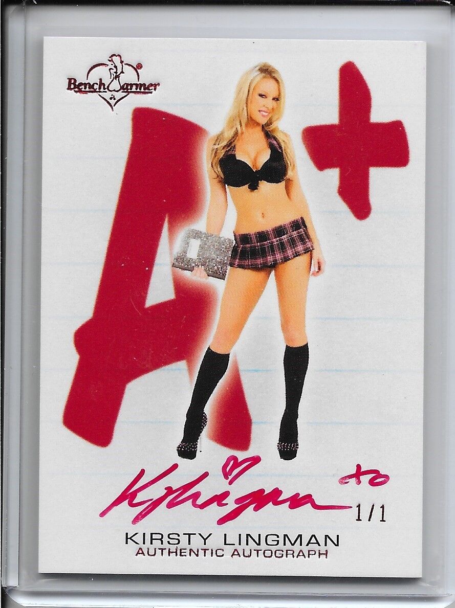 2012 Benchwarmer Hot For Teacher Kirsty Lingman A+ Auto Red # 1/1 Autograph