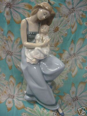 MY LITTLE GIRL MOTHER WITH BABY PORCELAIN FIGURINE NAO BY LLADRO  #1297