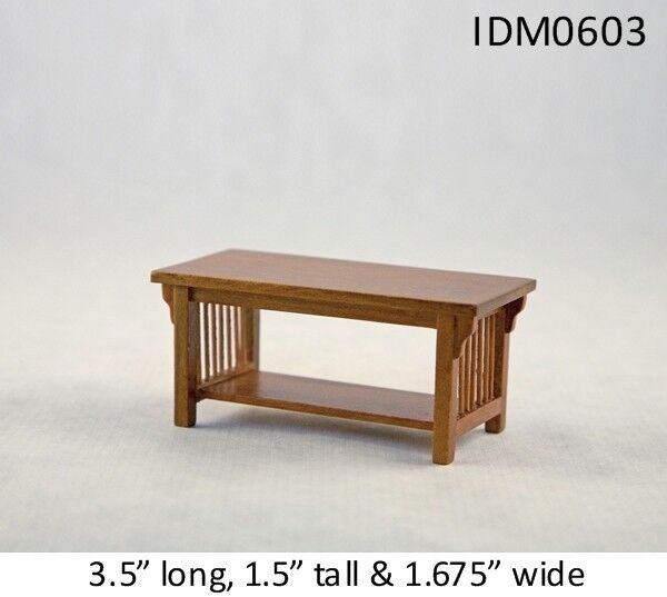 MISSION STYLE COFFEE TABLE 1:12 SCALE DOLLHOUSE MINIATURES Heirloom Collection 