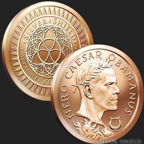 2017 Silver Shield Nero Caesar Obamanus Obama 1 oz Copper BU Round super rare