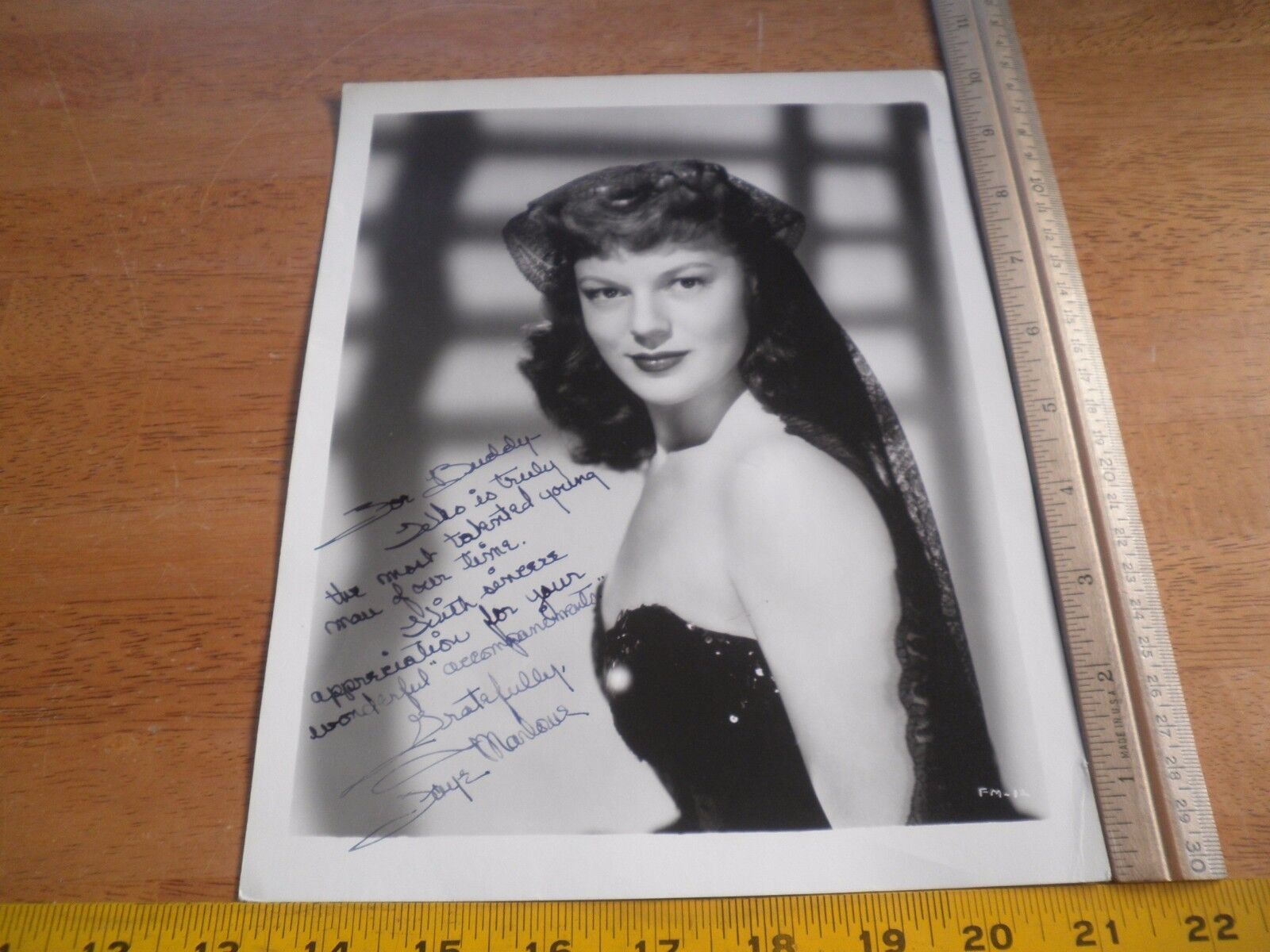 Faye Marlowe Signed 8x10 photo Fanchon daughter 20th century fox 1940\'s