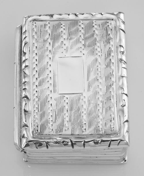 Small Antique Style Etched Engravable Sterling Silver Book Style... Lot 20161902