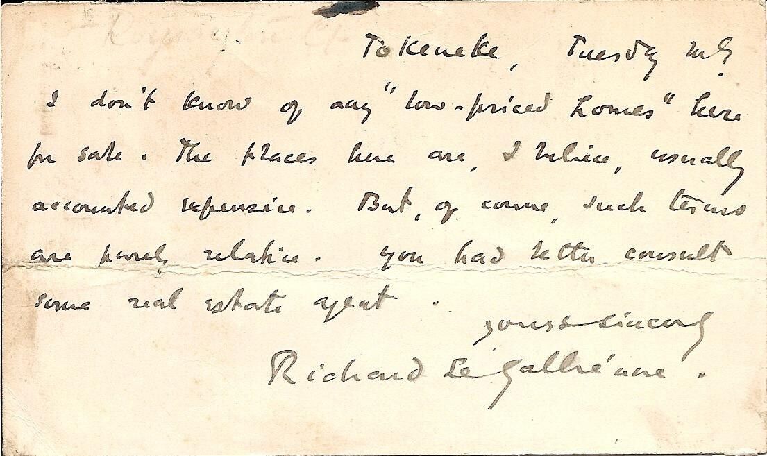 Richard Le Gallienne Signed 3\