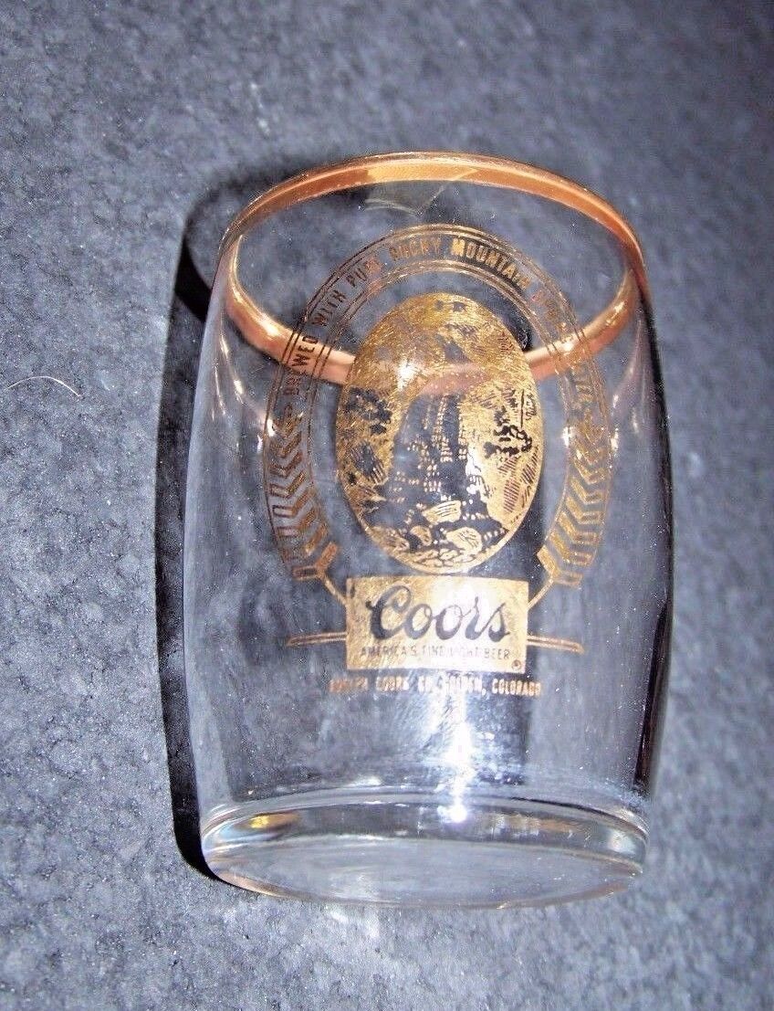 Coors small glass gold color design waterfall logo  3.1\
