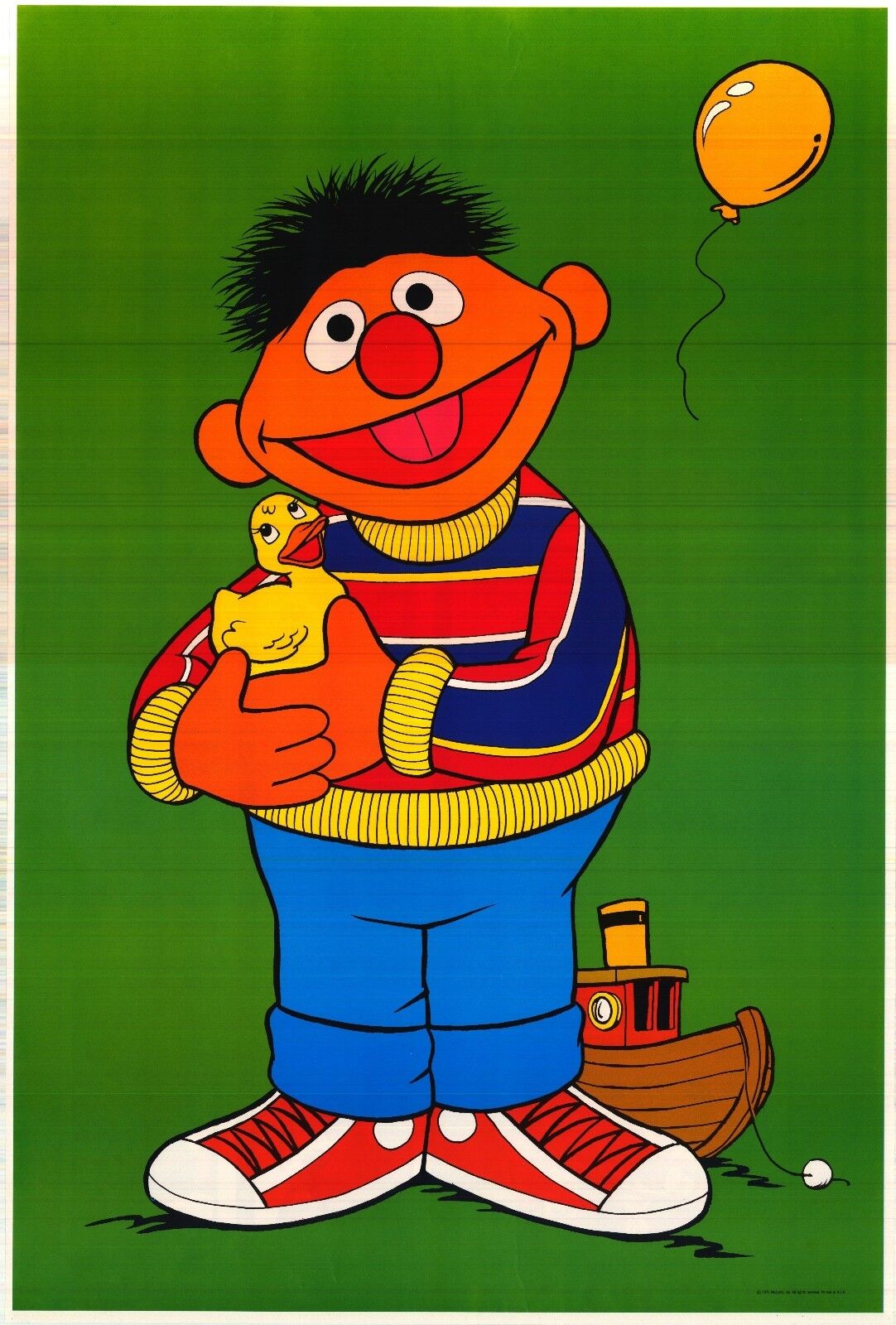 VINTAGE POSTER~Sesame Street Ernie Bert 1979 Original 2-Sided 24x36 OOP Rare