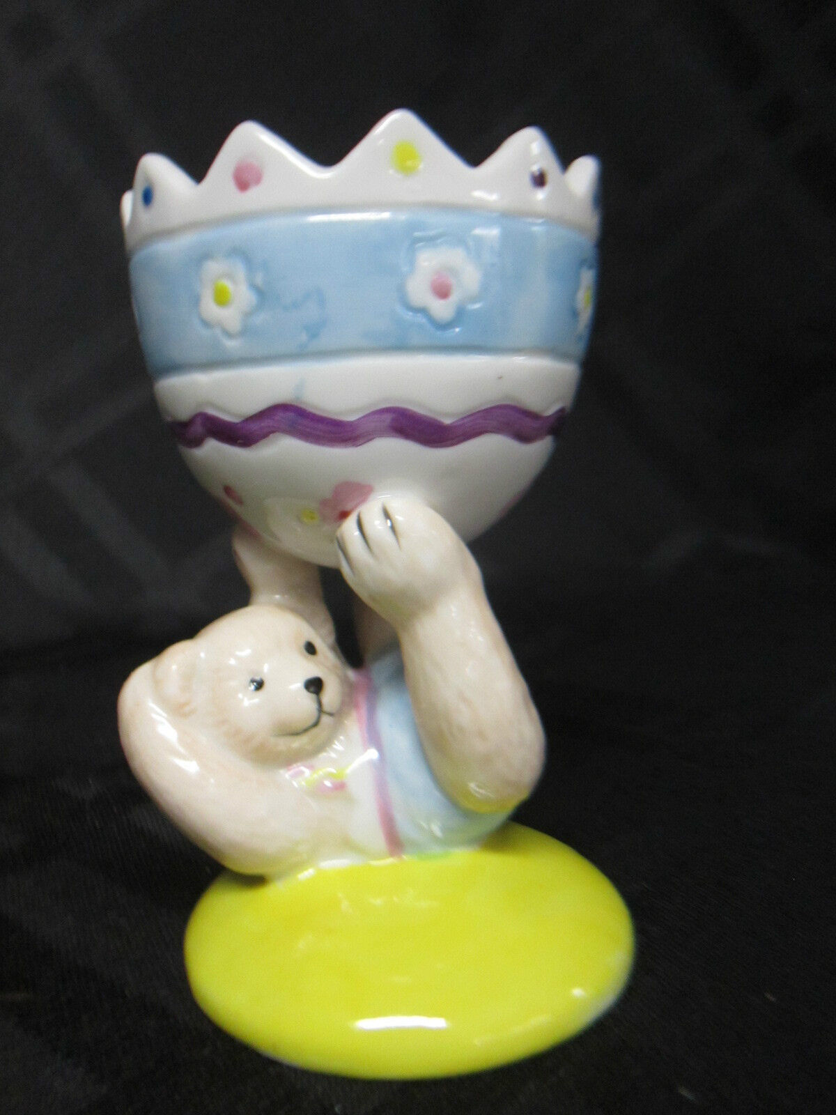 Egg Cup Muffy Vanderbear Collection Hand Painted Porcelain Egg Holder Easter 