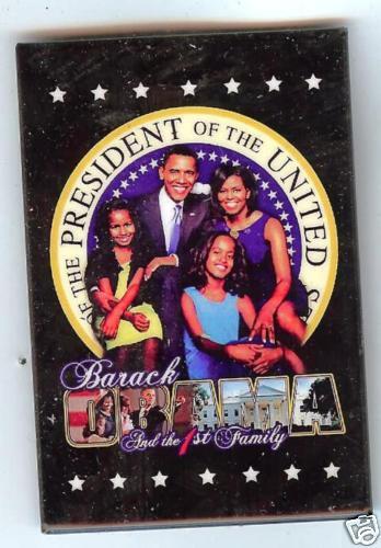 Barack OBAMA  the 1st FAMILY pin Michelle Sasha Malia