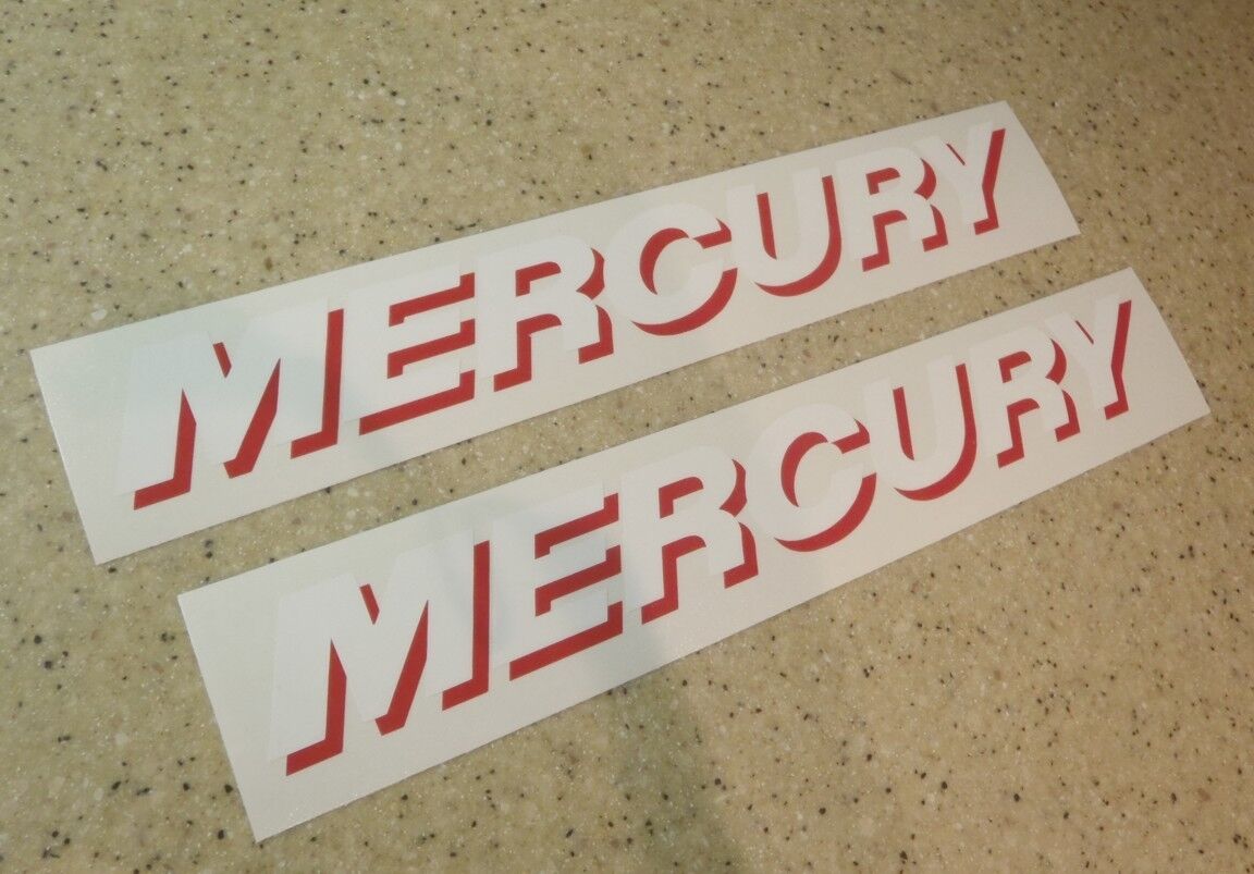 Mercury Vintage Outboard Motor Decals White/Red 11\