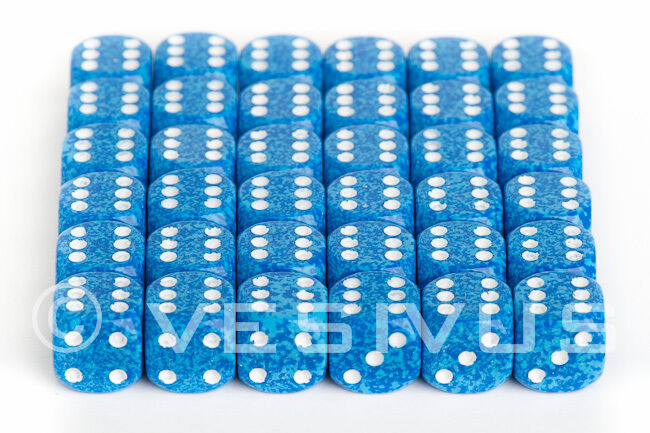 DICE Chessex Speckled WATER BLUE Mini 36d6 d6 Block Set Plastic 12mm 25906