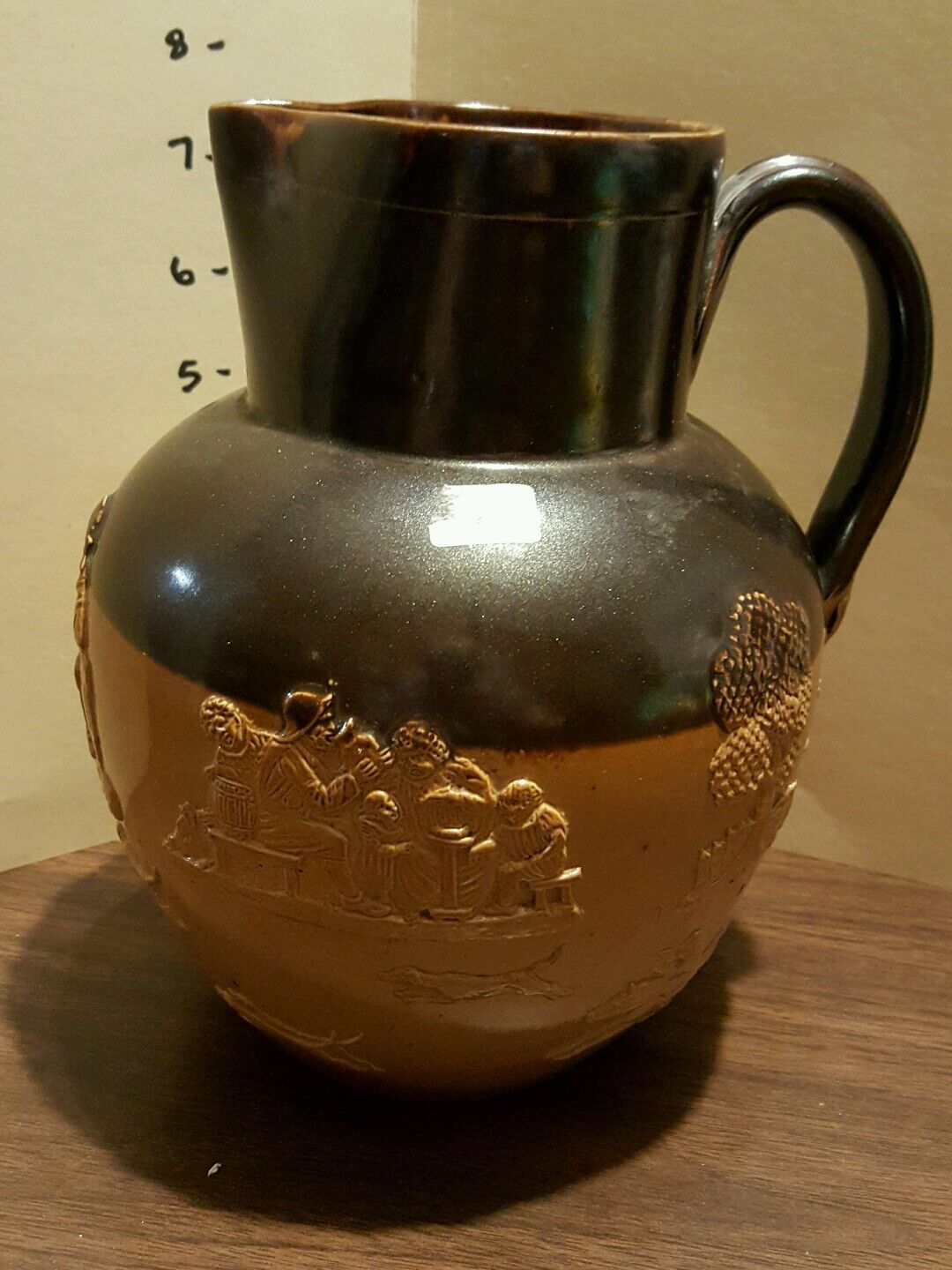 WOW  Antique Doulton Lambeth Stag Hunting Ware Pitcher c1891 7.5\