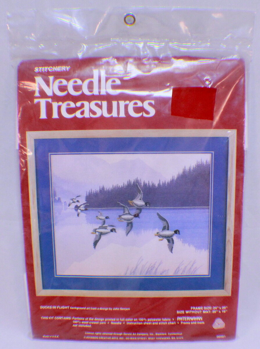Stitchery Needle Treasures Ducks In Flight Frame Size 24\