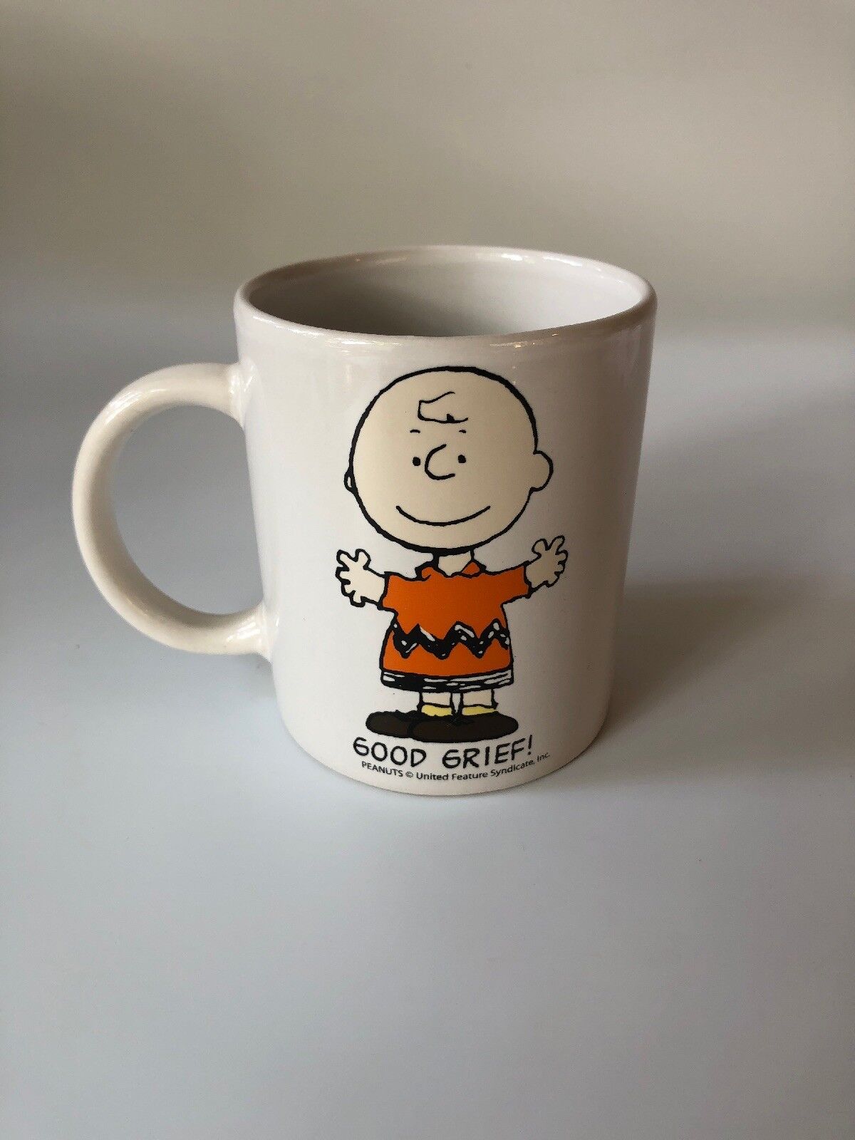 Vintage Peanuts Snoopy Charlie Brown Mug Good Grief White Coffee Cup Schultz