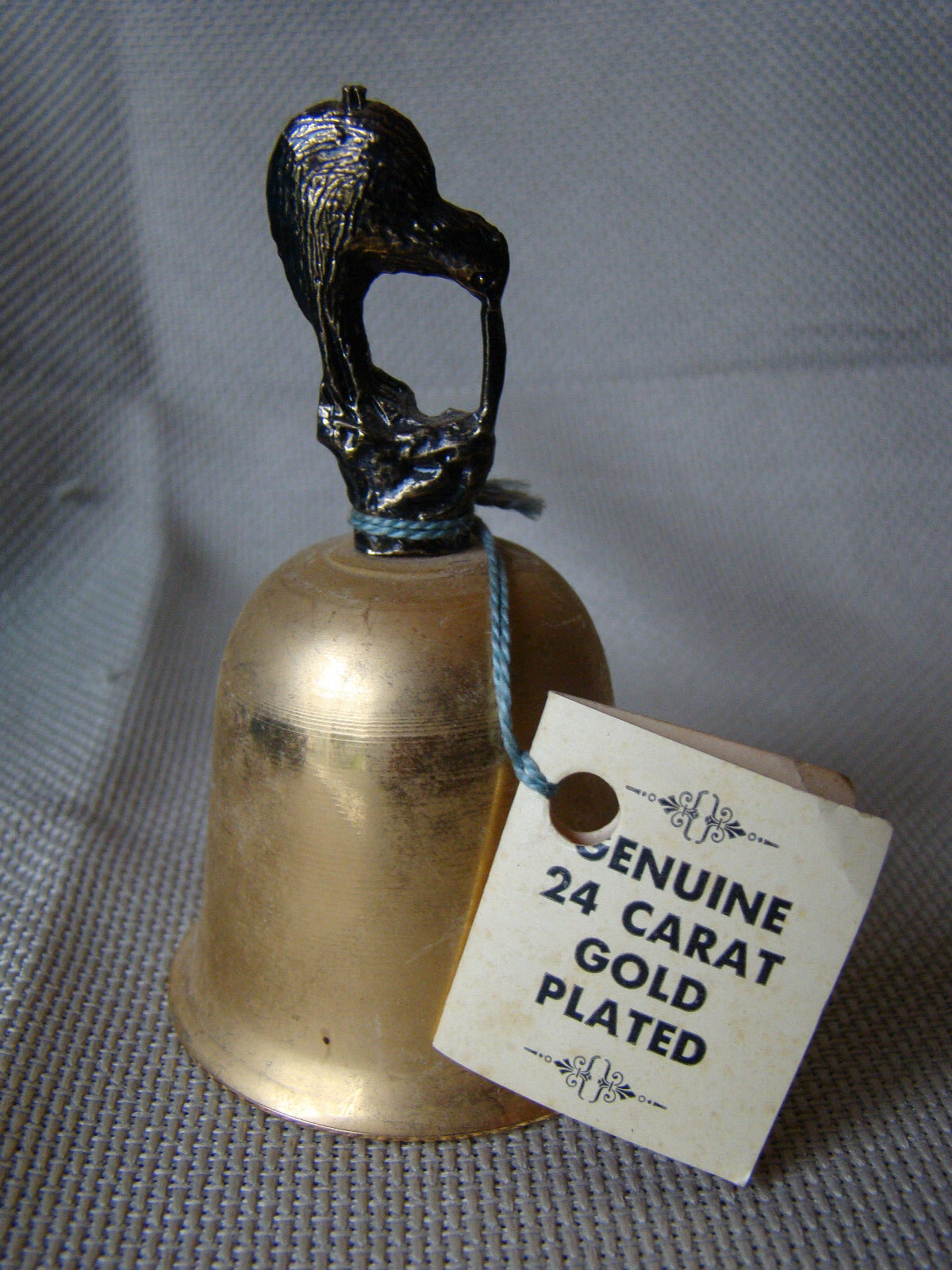 Vintage 24K Gold Plated Bell w/ Bird - Decorative Collectable 481428