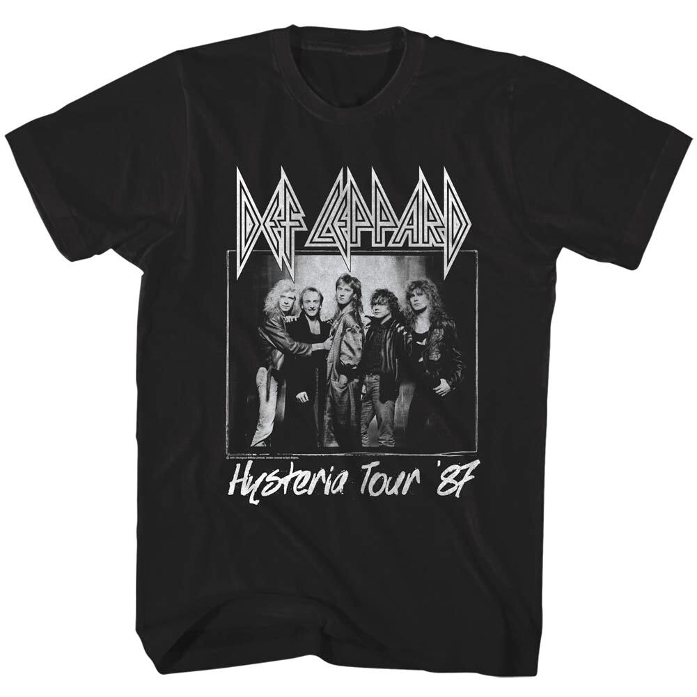 Def Leppard Hysteria Concert Tour 1987 Black Men\'s T Shirt Old School Vintage 