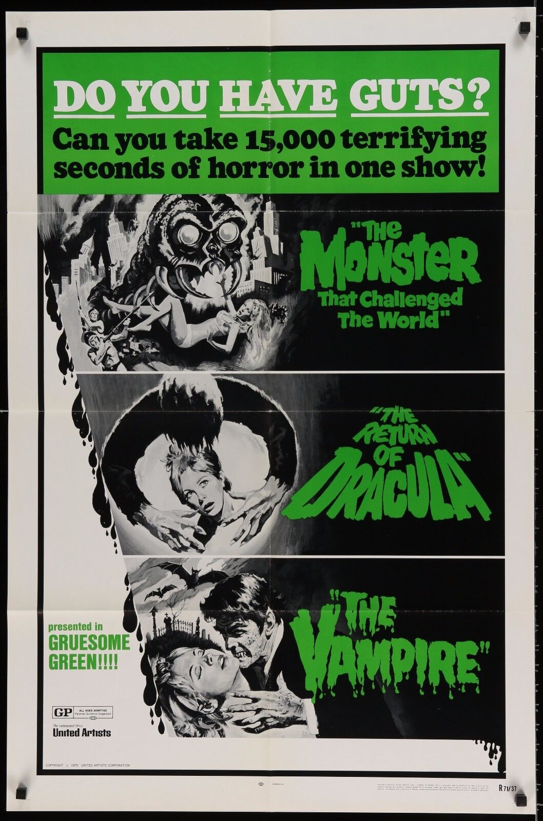 TRIO OF TERROR 1971 Movie Poster RARE #MoviePoster #Horror #BMovie #Vampire