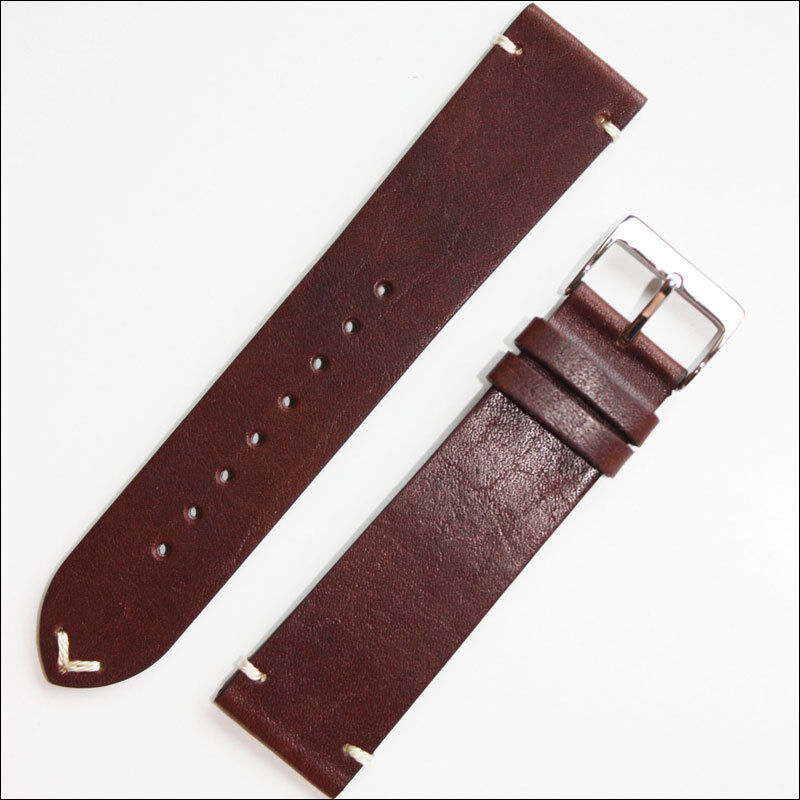   Horween Watch Strap, Watch Band with Vintage-Style Brown Calfskin Leather