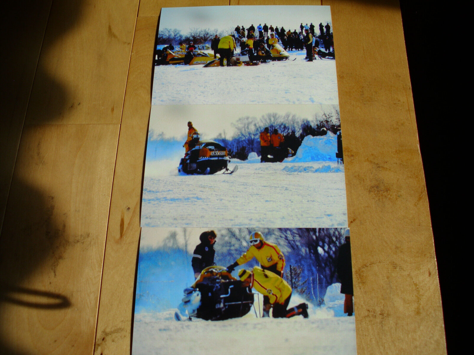 Vintage Ski Doo Snowmobile Double Eagle & X-2R Sled Speed Run Race Pictures LOT