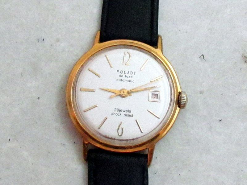 POLJOT de LUXE gold plated AUTOMATIC USSR vintage men\'s mechanical wristwatch