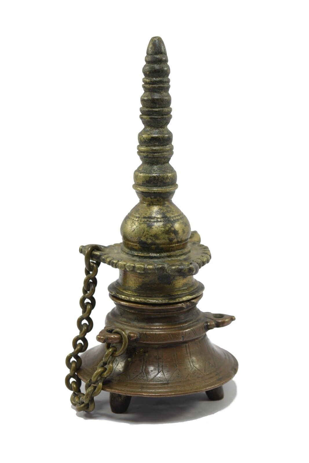Unique Style Different Shape Indian Old Vintage Antique Brass Ink Pot. G7-422
