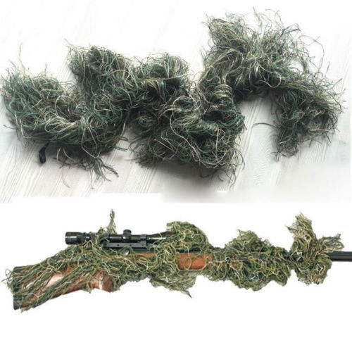 WOODLANDS 3D CAMOUFLAGE RIFLE COVER GHILLIE WRAP SNIPER HUNTING PAINTBALL