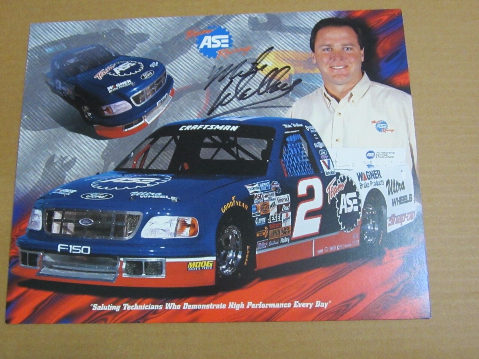 Mike Wallace 8 x 9-3/4 Autograph photo ASE Racing