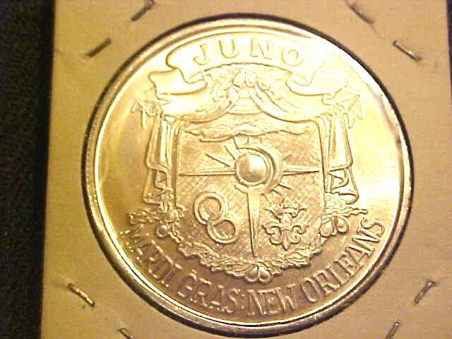 MARDI GRAS Juno Phantoms Phantasies 1973 Silvertone Doubloon Token Coin G318