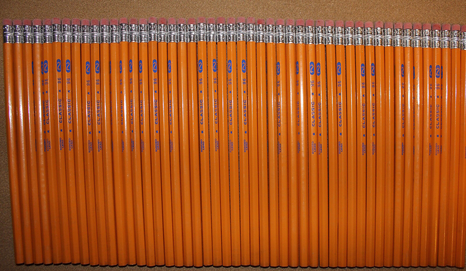 48 Vintage Unused Yellow/Orange Wood No 2 Classic School Pencils Made in USA