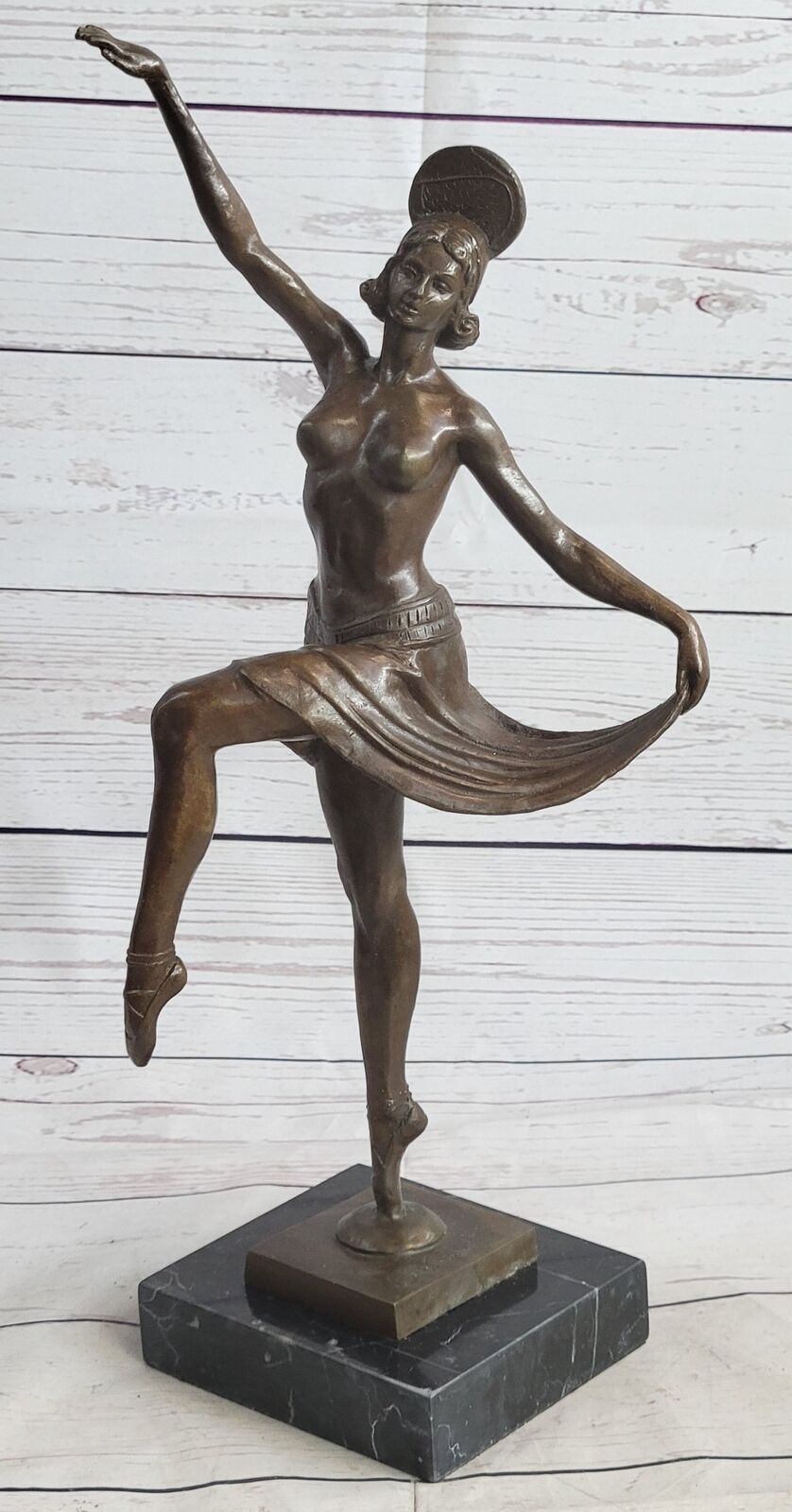 Art Deco Topless Nude Naked Dancer Bronze Sculpture Classic Artwork Lost Wax NR
