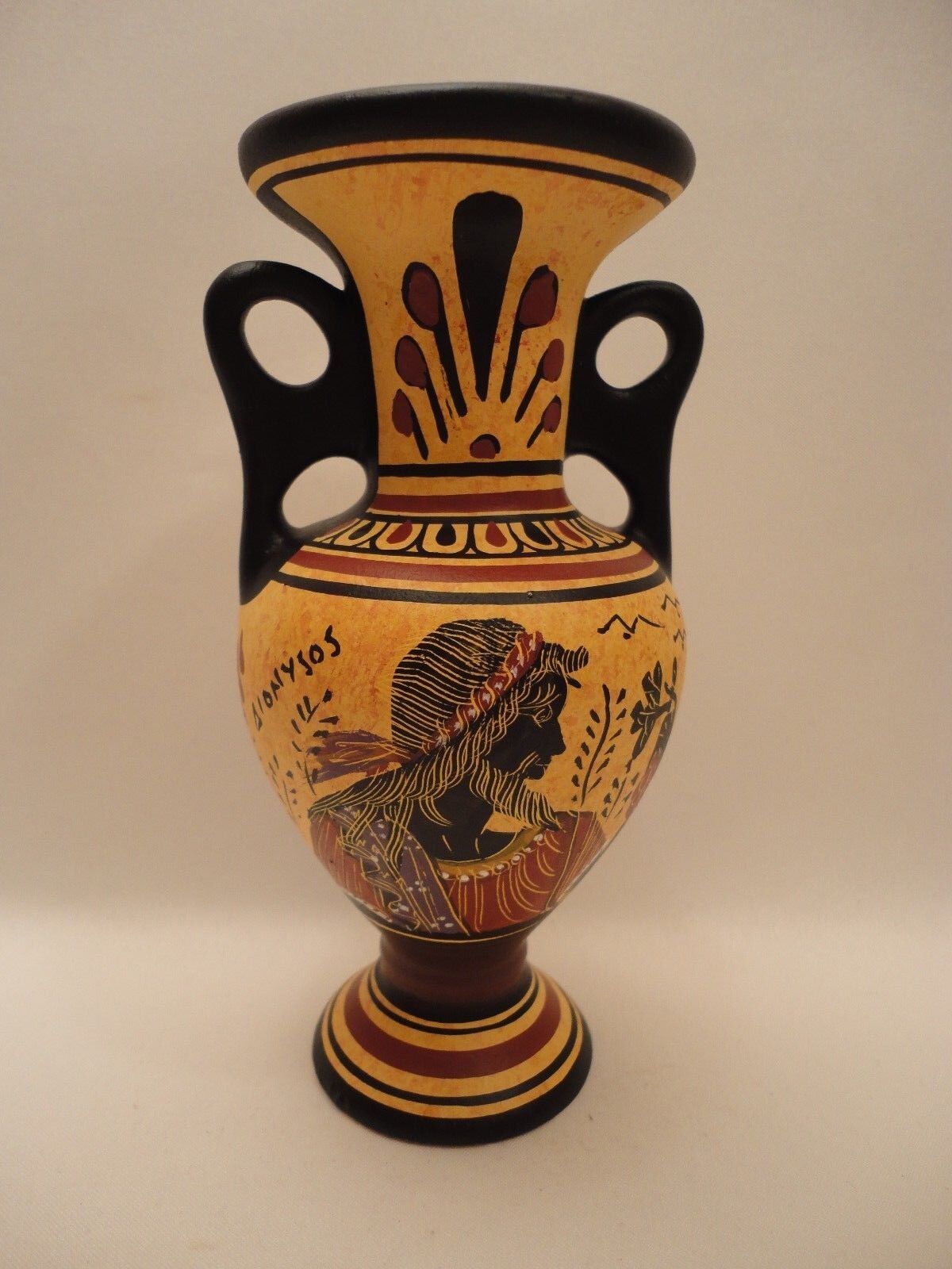 Goddess Hestia & God Dionysos Rare Ancient Greek Art Pottery Vase Hand Painted