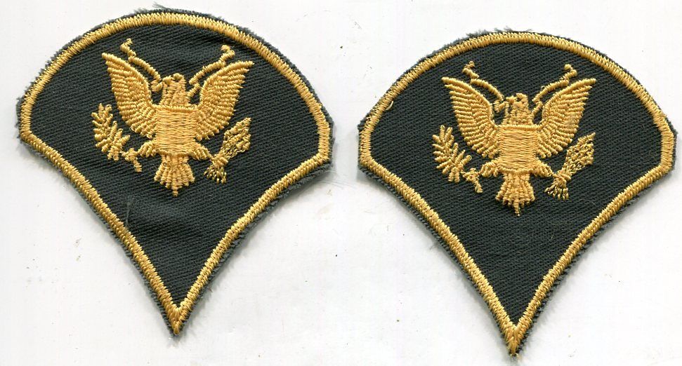 Vietnam Era United States ARMY SPEC 4  SP4 OD Patches Cut Edge W/Gold Border