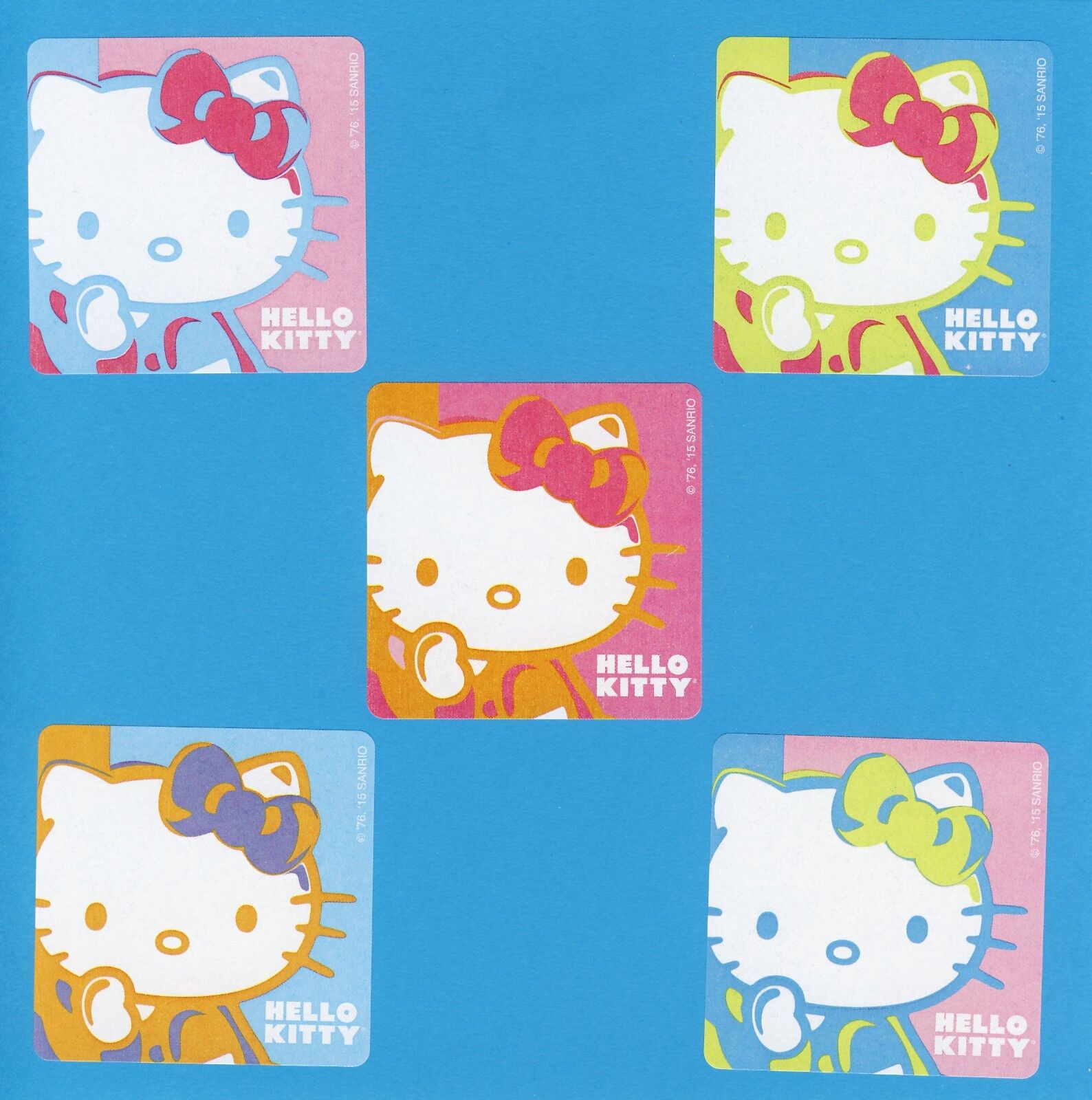 10 Warhol Style Hello Kitty - Large Stickers - Party Favors - Rewards