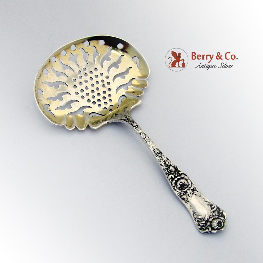 American Beauty Bon Bon Spoon Gilt Pierced Bowl Shiebler Sterling Silver