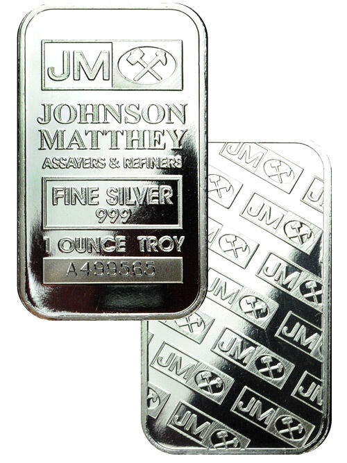 Johnson Matthey 1 Troy Ounce .999 Fine Silver Bar --- SKU27020