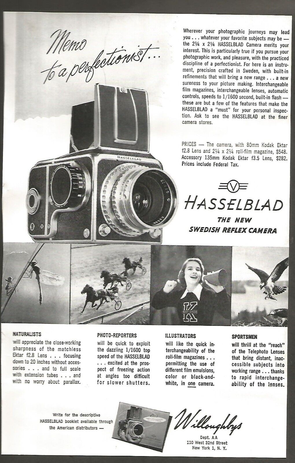 Antique USA paper Hasselblad Swedish camera advertising 1950 – 60 (EM) 