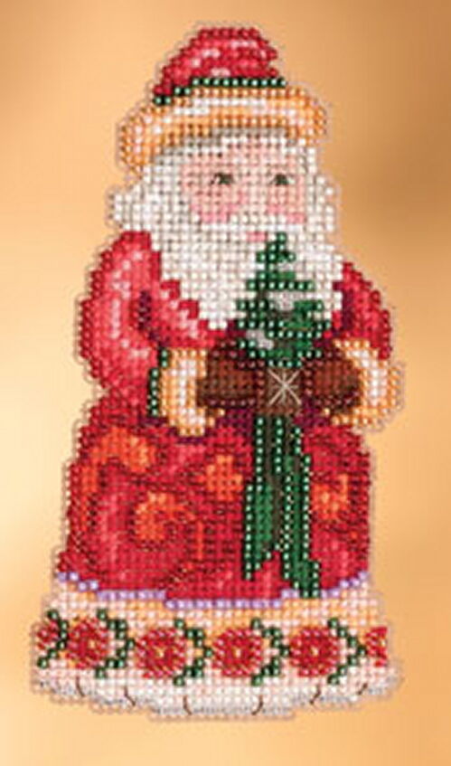 Jim Shore by Mill Hill, Christmas Cheer Santa Ornament Counted Cross Stitch Kit