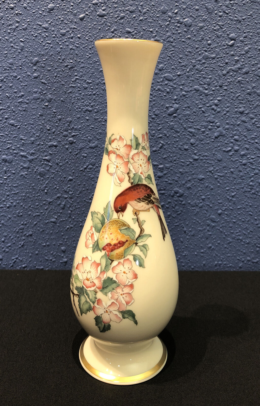 Lenox Porcelain Bud Vase Serenade Floral Bird 8 3/4\
