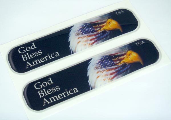 USA American God Bless Flag Domed Decal Emblem Car Flexible Sticker 5\