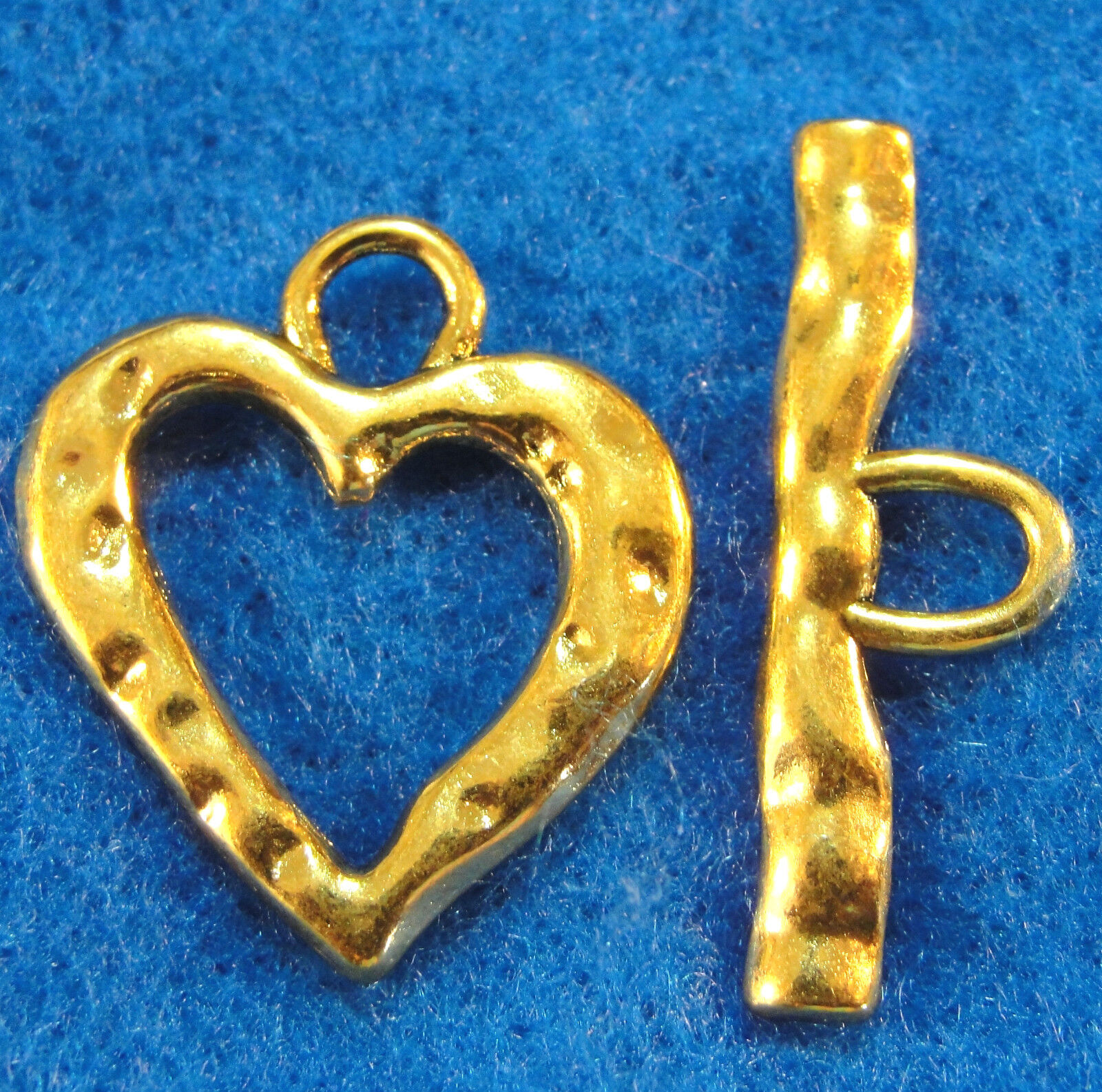 10 Sets Antique Gold Large HEART Toggle Clasps Connectors Tibetan Findings C359