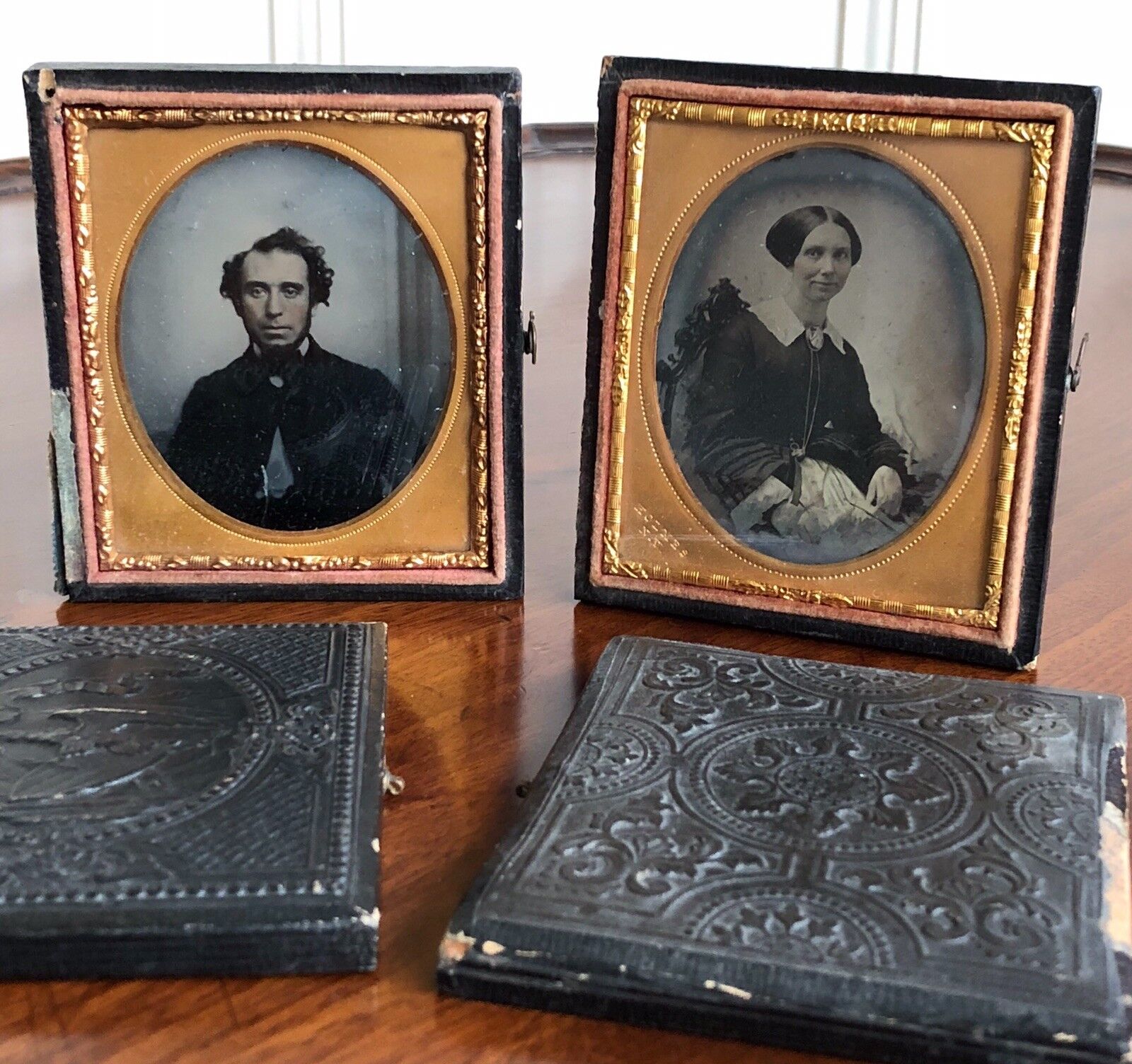 Two Antique American Ambrotype / Daguerreotype Photographs. Holmes, New York.