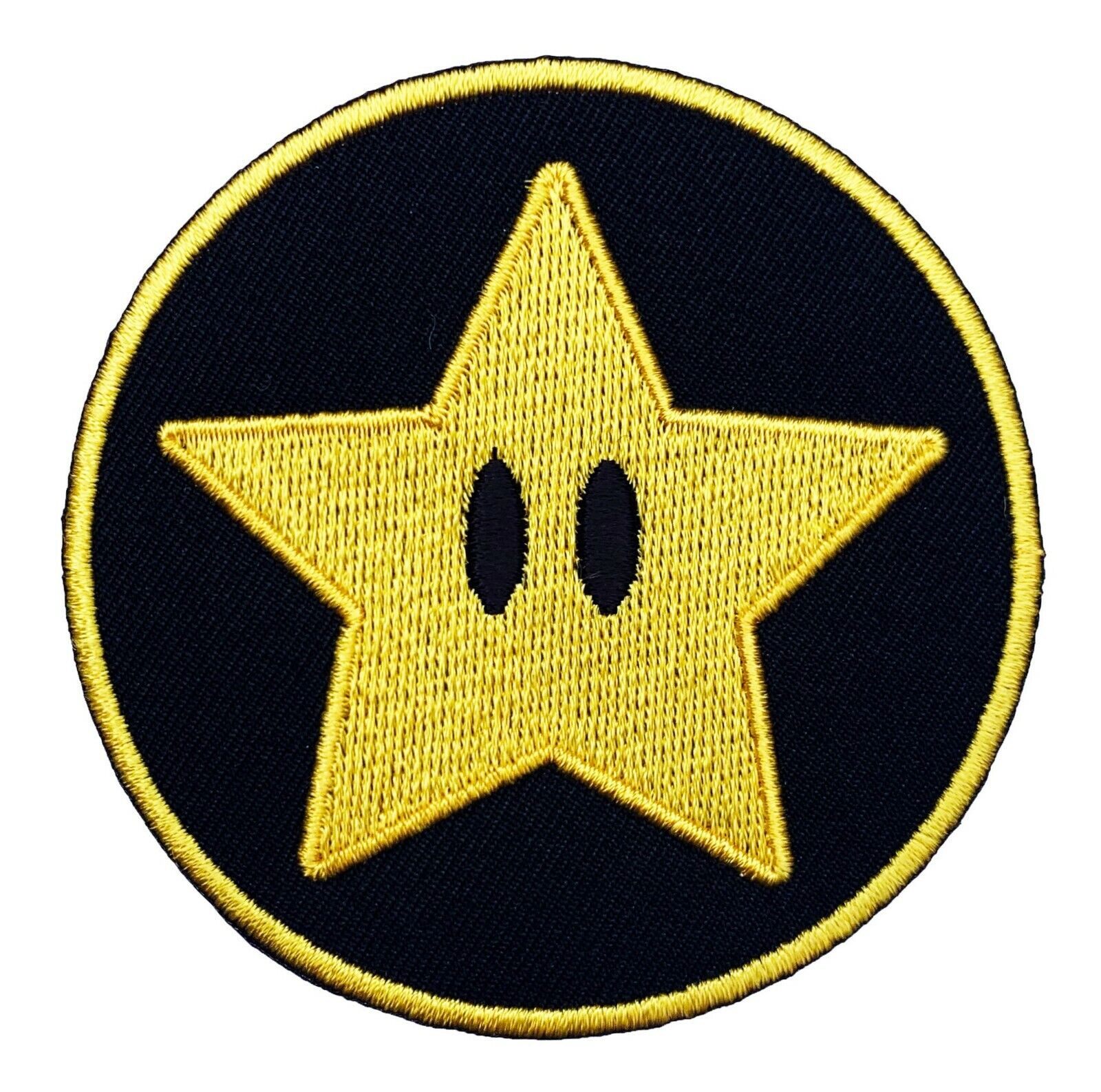 Gold Power Star Patch (3 Inch) Iron on Badge Costume Super Mario World Kart 