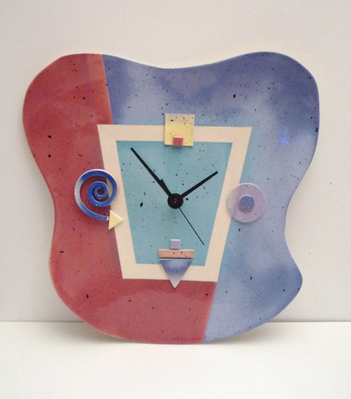 Ceramic Dali Mid Century Modern OOAK Handmade Clock NEW