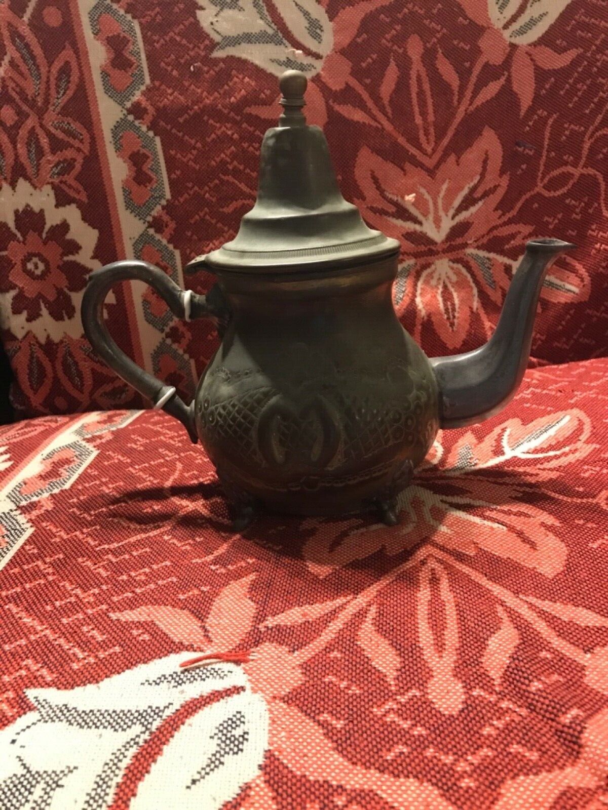 Vintage Theiere Moulay Hassan Fabrication Dar El Berrad Moroccan Tea Pot