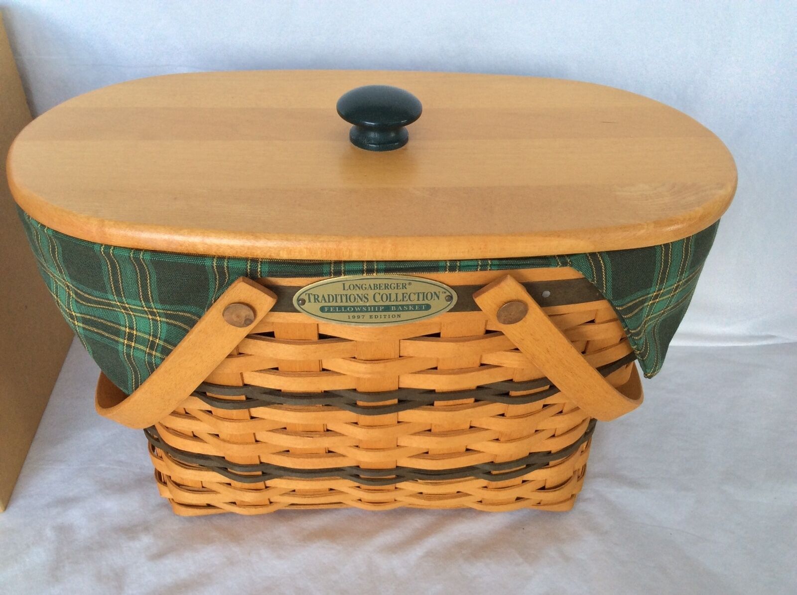 FELLOWSHIP Traditions Basket Liner Protector Lid New in Box Longaberger 