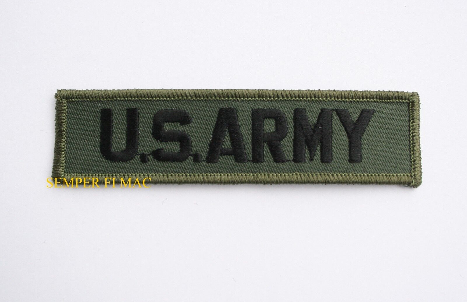 SIX (6) US ARMY SCRIPT USA TAB OD GREEN HAT PATCH BADGE PIN UP UNIFORM MILITARY